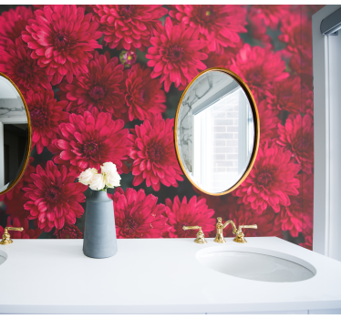 Mural de pared flores diseño floral vibrante - TenVinilo