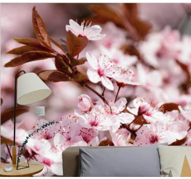 Mural de pared flores elegancia de la flor de cerezo - TenVinilo