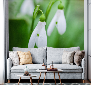 Mural de pared flores elegancia floral de campanilla - TenVinilo