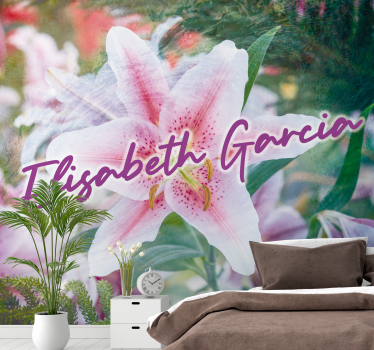Mural de pared flores elegancia floral de lirio - TenVinilo