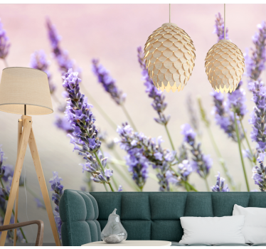 Mural de pared flores elegancia floral lavanda - TenVinilo