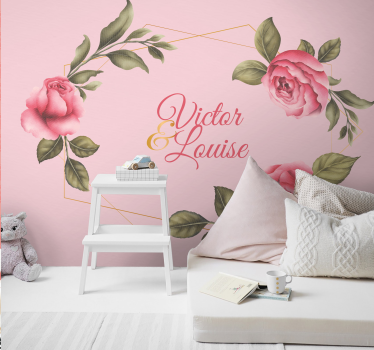 Mural de pared flores elegante arreglo de rosas - TenVinilo