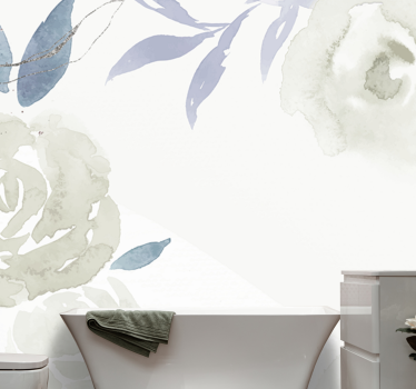 Mural de pared flores diseño abstracto elegante - TenVinilo