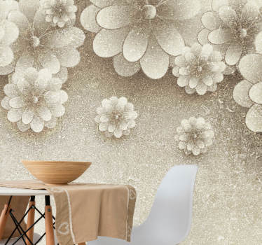 Mural de pared flores elementos florales elegantes - TenVinilo