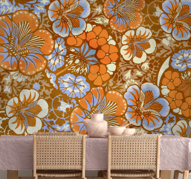 Mural de pared flores encanto de patrones florales - TenVinilo