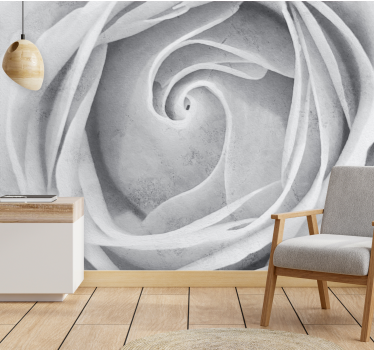 Mural de pared flores espiral de rosas elegantes - TenVinilo