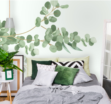 Mural de pared flores eucalipto en arreglo - TenVinilo