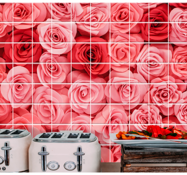Mural de pared flores exhibición de ramos de rosas - TenVinilo