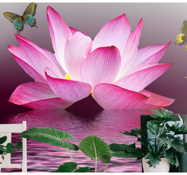 Mural de pared flores flor de loto tranquilidad - TenVinilo