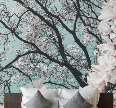Mural de pared flores flores de cerezo elegantes - TenVinilo