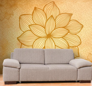 Mural pared salón gran motivo floral - TenVinilo