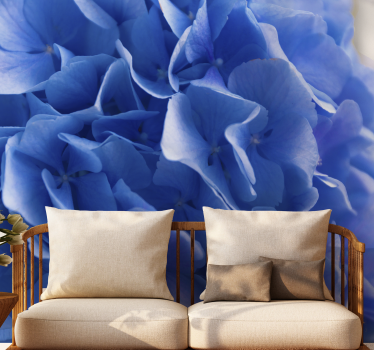 Mural de pared flores hortensias azules - TenVinilo
