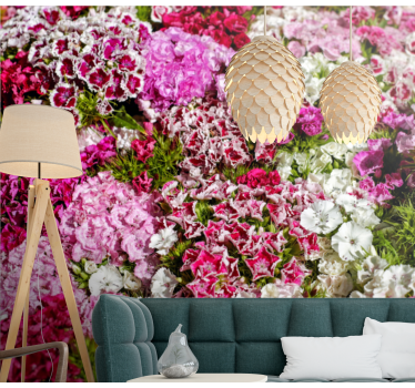 Mural de pared flores jardín floral vibrante - TenVinilo