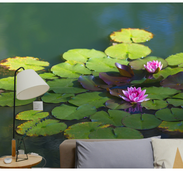 Mural de pared flores lirios de agua - TenVinilo