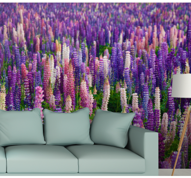 Mural de pared flores lujosas flores púrpuras - TenVinilo