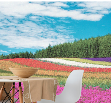Mural de pared flores paisaje floral vibrante - TenVinilo