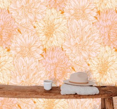 Mural de pared flores patrón floral delicado - TenVinilo