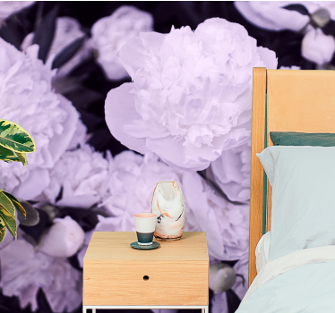 Mural de pared flores pivoines lavanda - TenVinilo