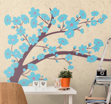 Mural de pared flores rama de sakura bloom - TenVinilo