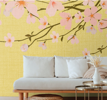 Mural de pared flores ramas de cerezo en flor - TenVinilo