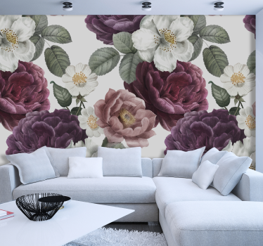 Mural de pared flores ramo floral romántico - TenVinilo