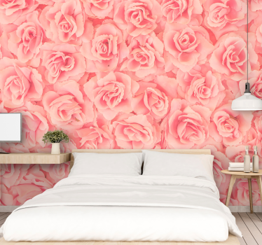 Mural de pared flores rosales en flor - TenVinilo