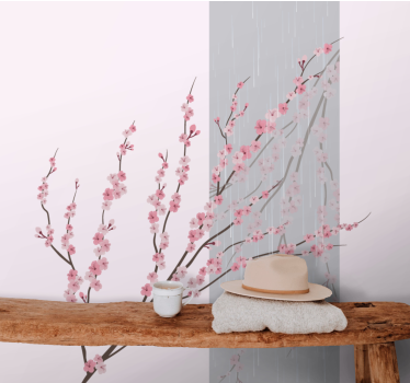 Mural de pared flores rosas suaves - TenVinilo