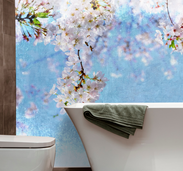 Mural de pared flores serenidad de flor de cerezo - TenVinilo