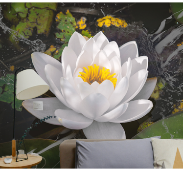 Mural de pared flores serenidad de loto - TenVinilo