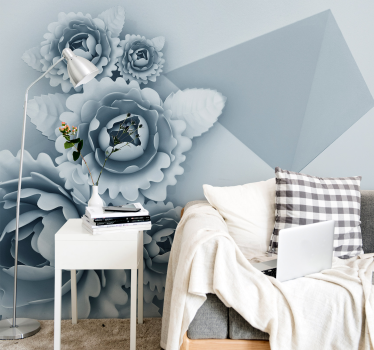 Mural de pared flores suave elegancia floral - TenVinilo