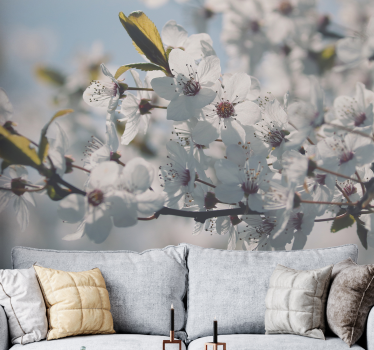 Mural de pared flores tallo de flor de sakura - TenVinilo