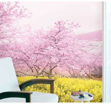 Mural de pared flores tranquilidad de los cerezos en flor - TenVinilo