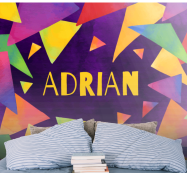 Mural de pared infantil formas geométricas personalizadas - TenVinilo