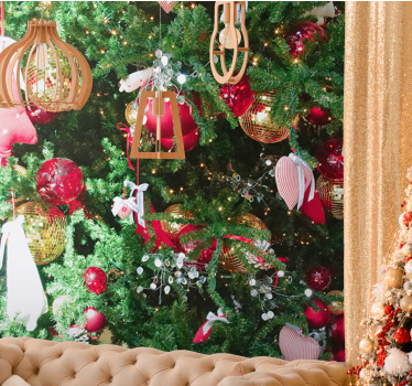 Mural de pared navidad adornos festivos - TenVinilo
