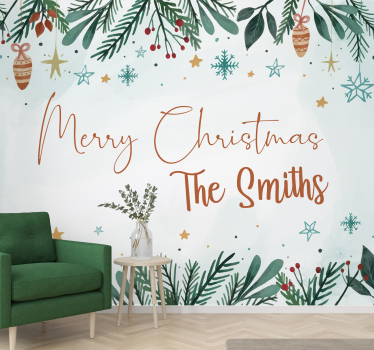 Mural de pared navidad alegría festiva navideña - TenVinilo