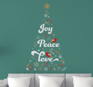 Mural de pared navidad alegría paz amor - TenVinilo