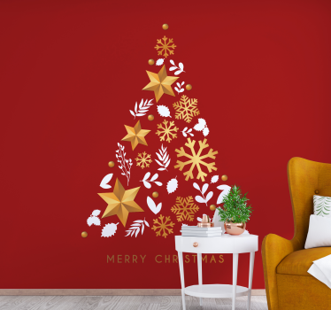 Mural de pared navidad diseño de árbol de navidad - TenVinilo
