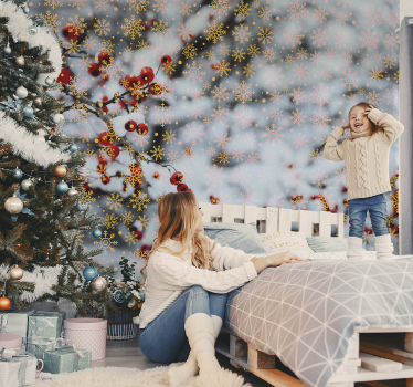 Mural de pared navidad momentos festivos de invierno - TenVinilo