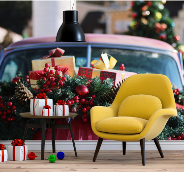 Mural de pared navidad regalos festivos navideños - TenVinilo