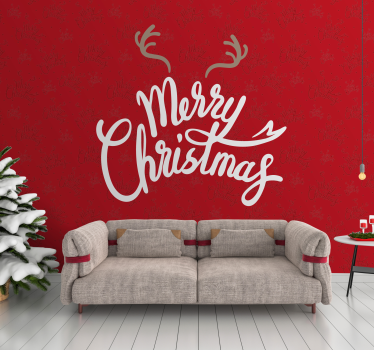 Mural de pared navidad saludo navideño alegre - TenVinilo