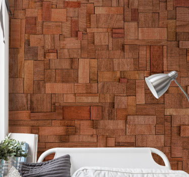 Mural de pared piedra tablones de madera texturizados - TenVinilo