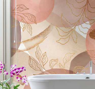 Mural para baño patrón floral ornamental - TenVinilo