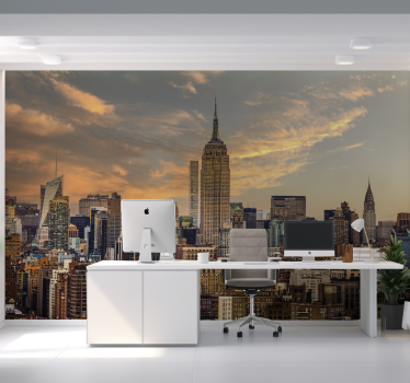 Papel pintado oficina cielo de Nueva York - TenVinilo