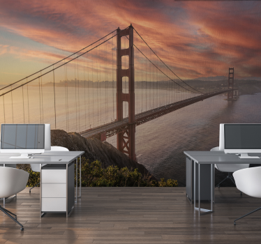 Papel pintado oficina puente Golden Gate - TenVinilo