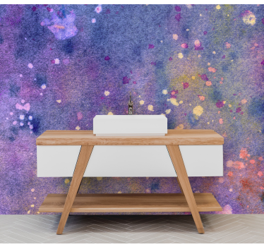 Mural pared abstracto Splash rosa y morado - TenVinilo