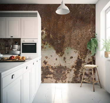 Mural para cocina metal viejo y oxidado - TenVinilo