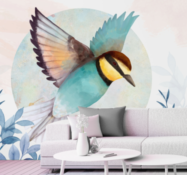 Mural pared salón diseño de pájaro volador - TenVinilo