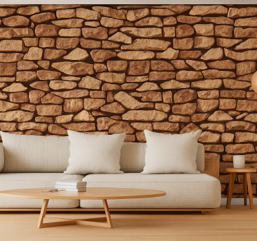 Mural pared salón textura de piedra vintage - TenVinilo