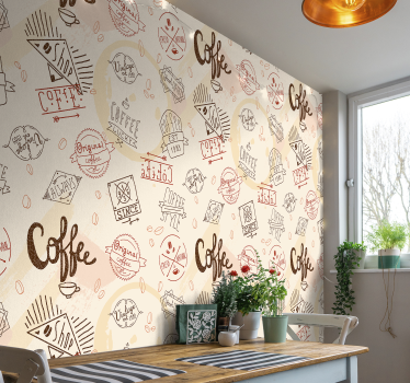 Mural para cocina frase café - TenVinilo