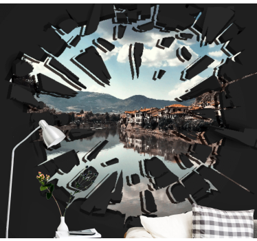 Papel pintado 3d vista que rompe barreras - TenVinilo